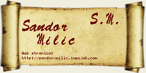 Šandor Milić vizit kartica